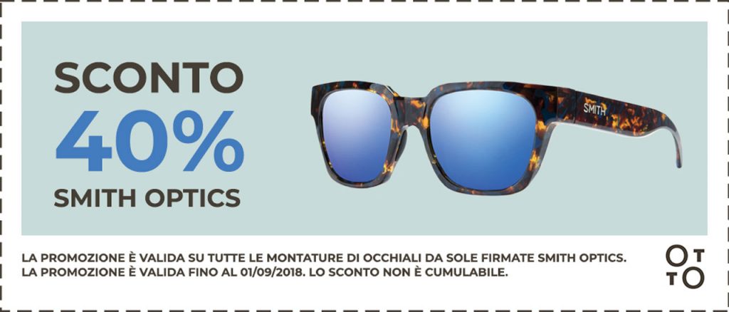 Sconto 40% su occhiali da sole Smith Optics